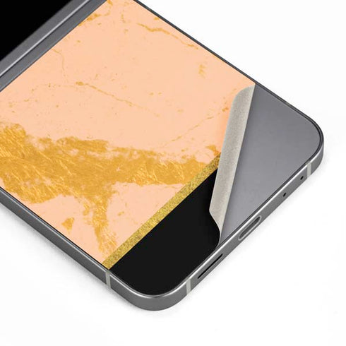 Pink Gold and Black Marble Galaxy Z Flip6 Skin